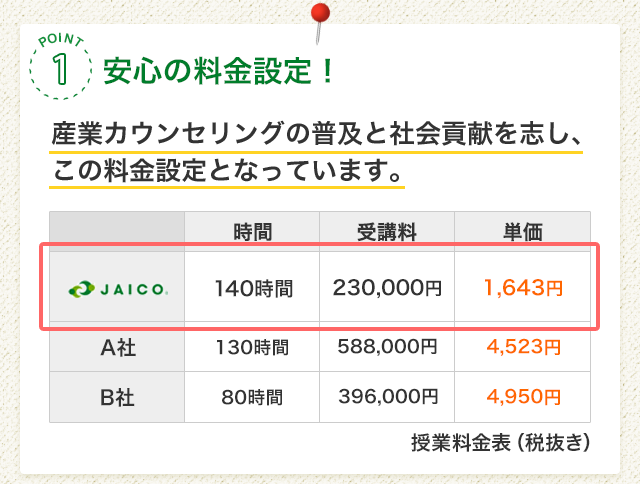 安心の料金設定