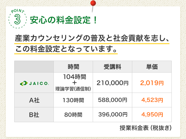 安心の料金設定